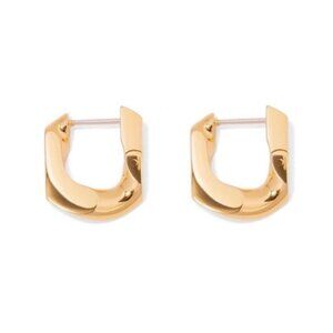 New! Anthropologie Gold Lock Huggie Earrings NWOT